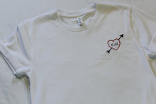 Load image into Gallery viewer, CUSTOM EMBROIDERED PERSONALIZED HEART T-SHIRT
