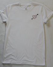 Load image into Gallery viewer, CUSTOM EMBROIDERED PERSONALIZED HEART T-SHIRT
